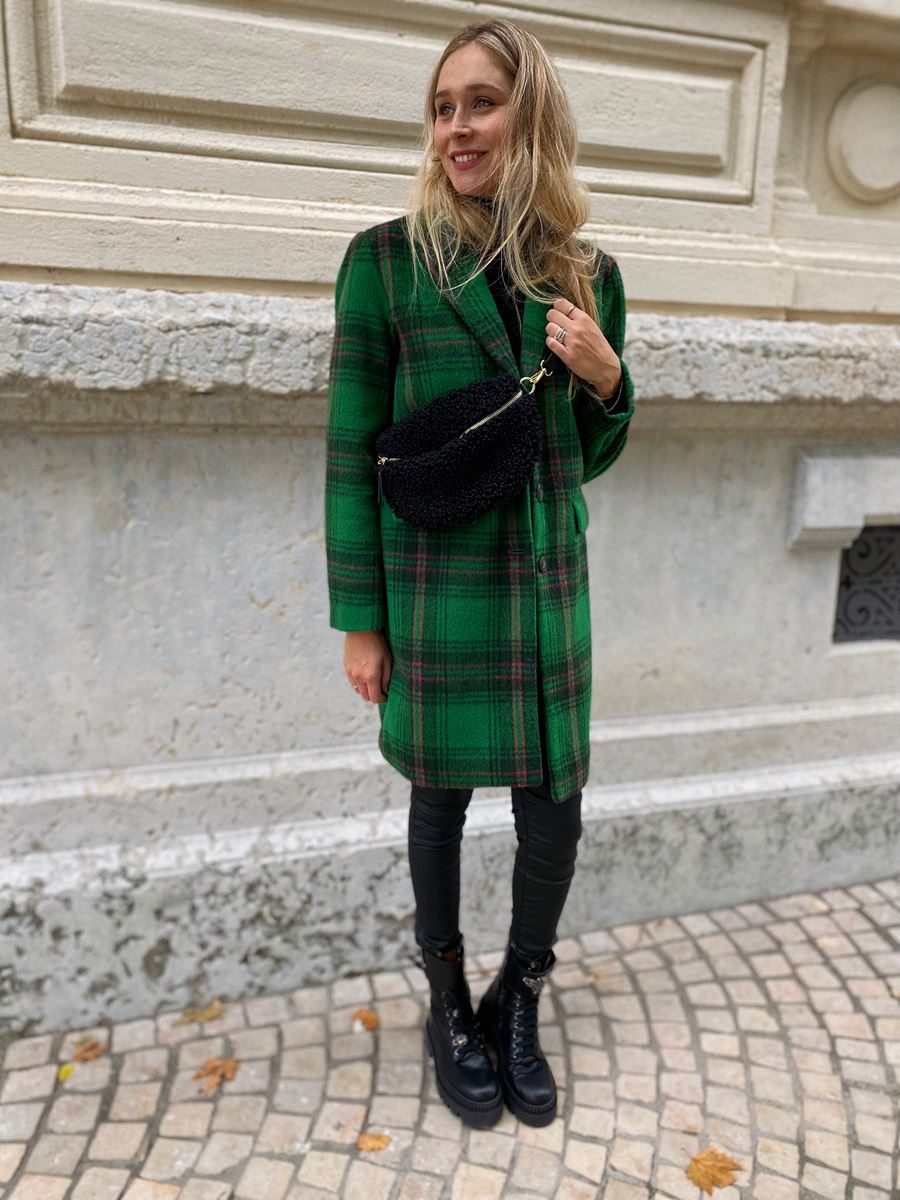 manteau tartan vert